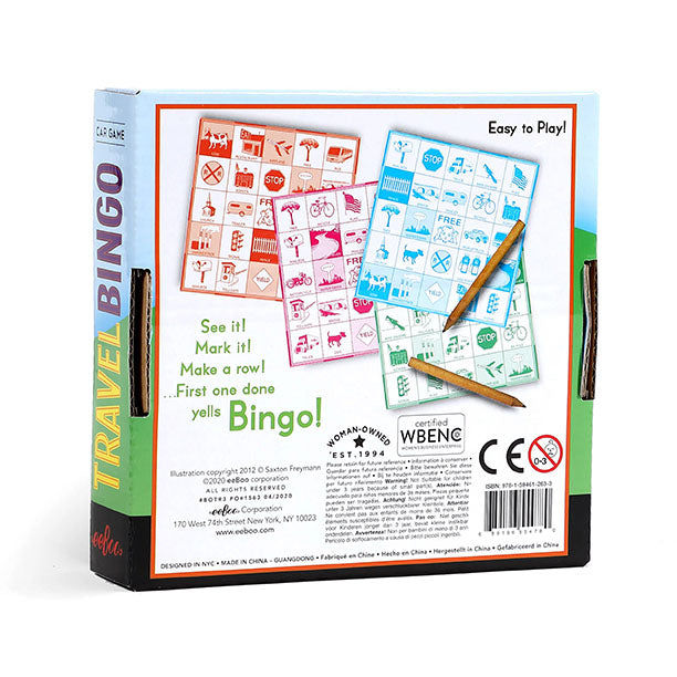 eeBoo Travel Bingo Game