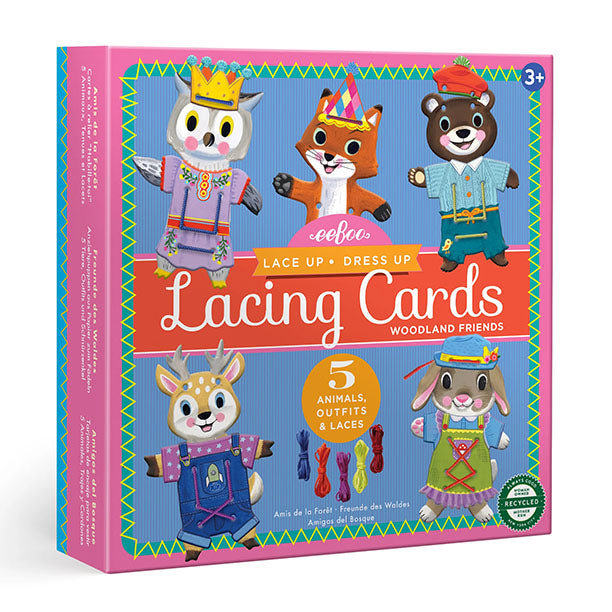 eeBoo Woodland Friends Dress Up Lacing Card