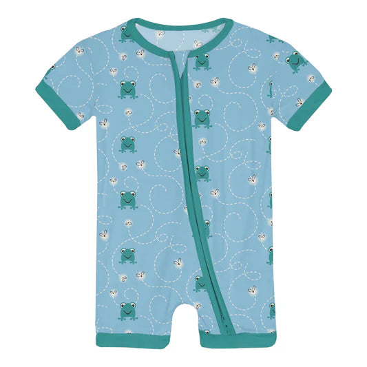 Print Shorty Sleeper with Zipper