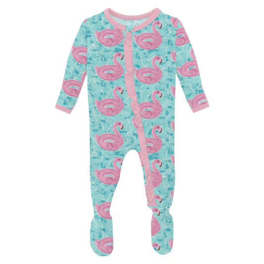 Kickee Pants Ruffle Footie with Zipper