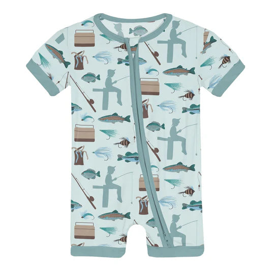 Print Shorty Sleeper with Zipper