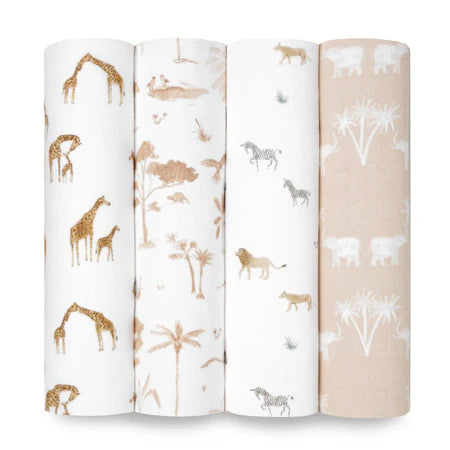 Aden + Anais Cotton Muslin Swaddle -- 4-pack