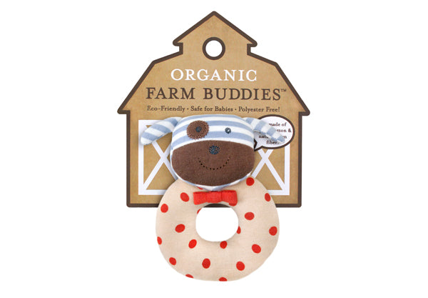 Apple Park Farm Buddies - Boxer the Dog Rattle with Package