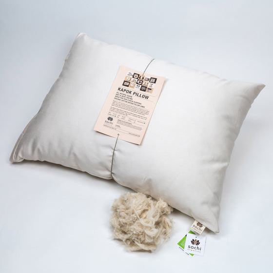 Detailed view of Sachi Organics Natural Kapok Adjustable Pillow