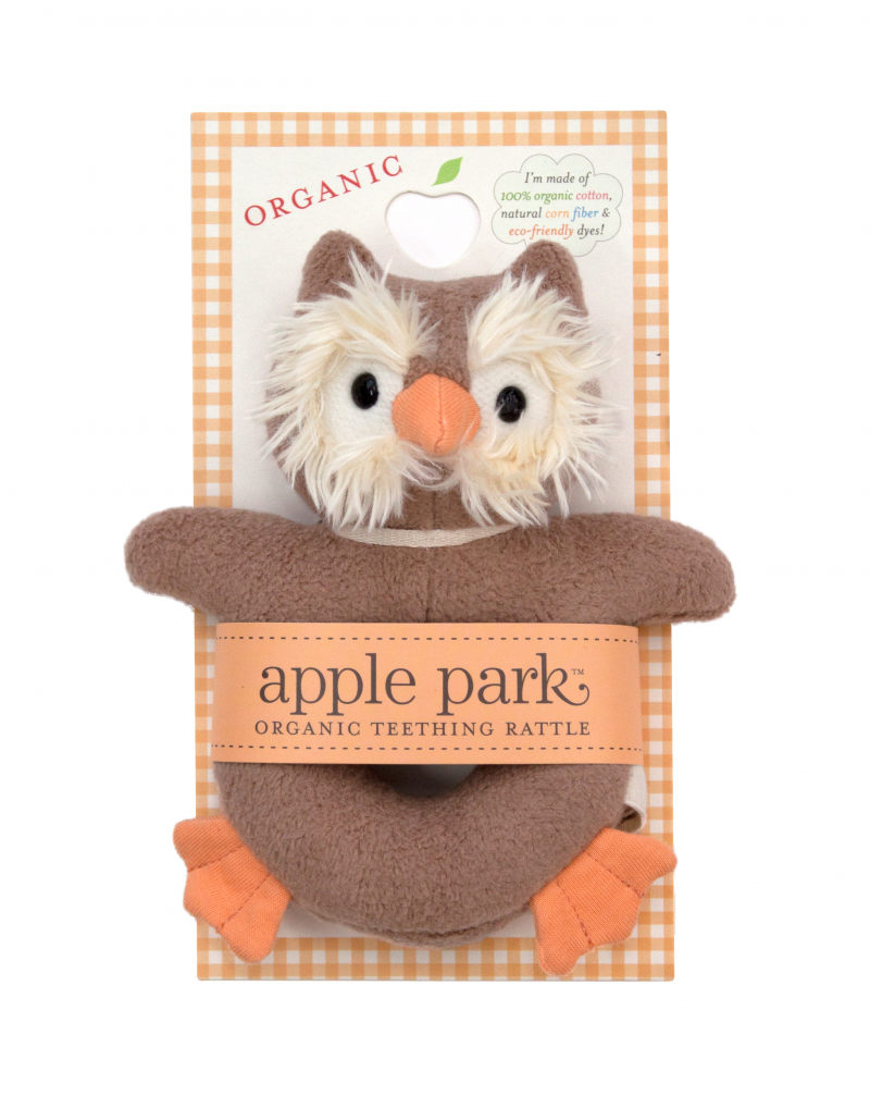 Apple Park Woodland Pal Soft Organic Teething Toy - Who, The Owl