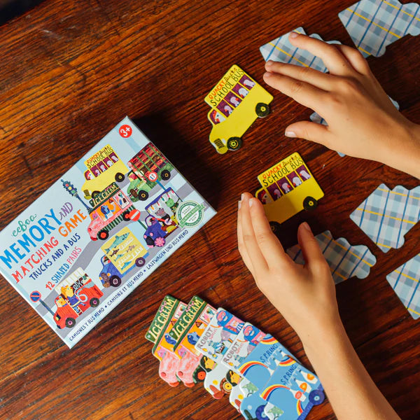 eeBoo Trucks and a Bus Little Memory Matching Game