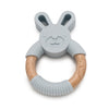 LouLou Lollipop Silicone and Wood Bunny Teething Ring