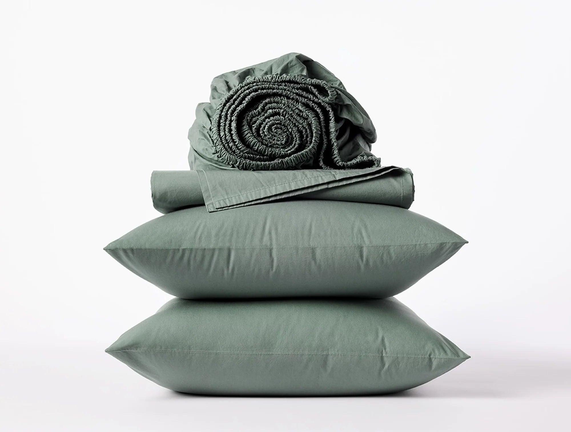 Coyuchi Crinkled Percale Sheet Set - Thumbnail 4