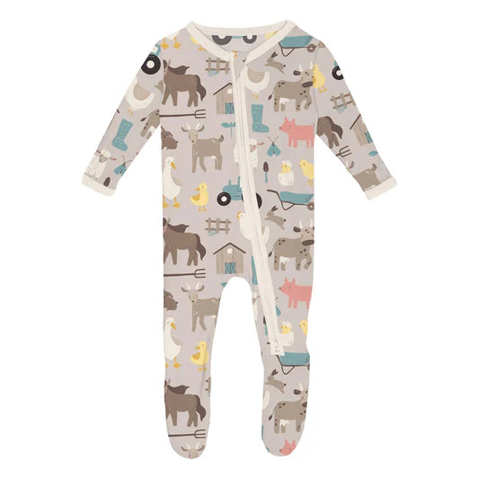 Kickee Pants Footie with 2 Way Zipper
