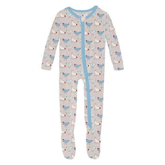 Kickee Pants Footie with 2 Way Zipper