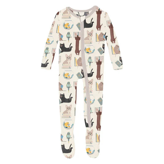 Kickee Pants Footie with 2 Way Zipper