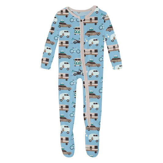 Kickee Pants Footie with 2 Way Zipper