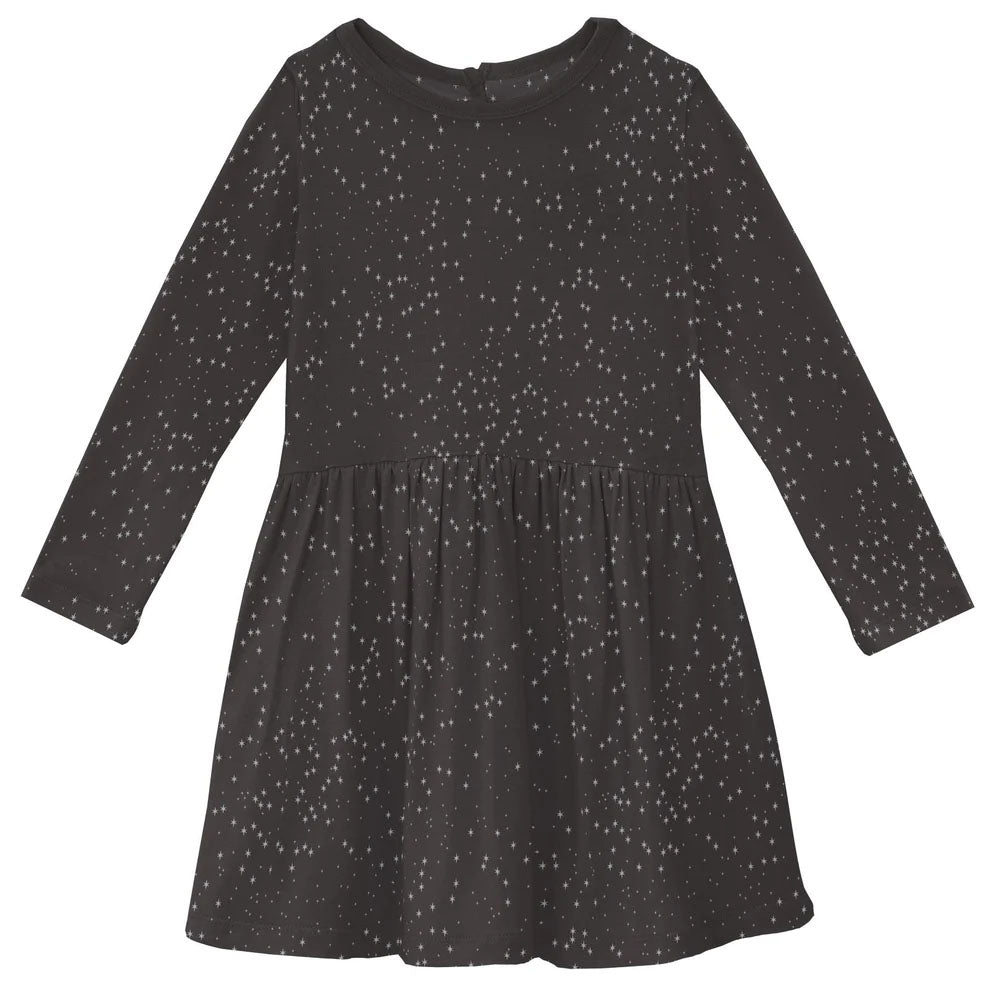 Print Long Sleeve Twirl Dress