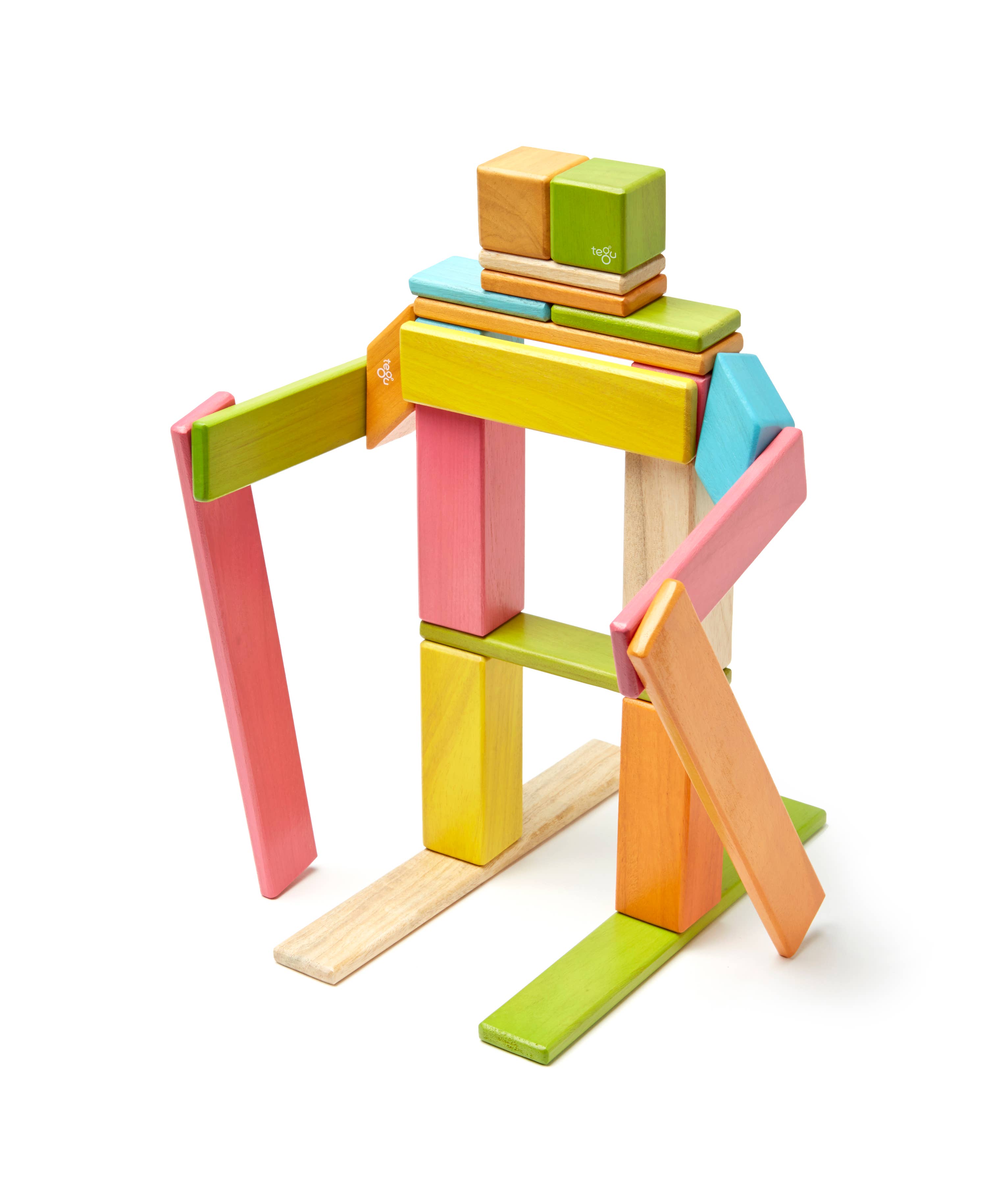 24 Piece Magnetic Wooden Block Set: Tints