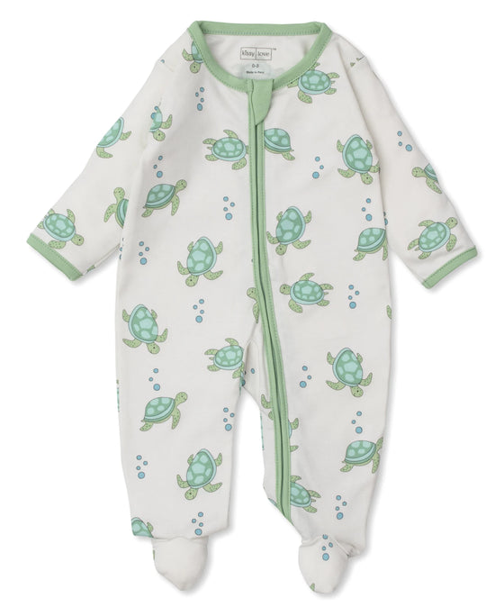 Playful Turtles Footie w/ Zip