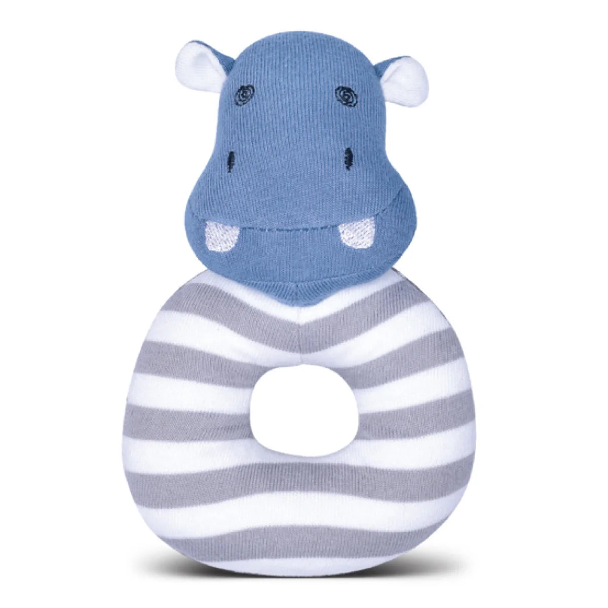 Apple Park Organic Farm Buddies - JoJo Hippo - Teething Rattle