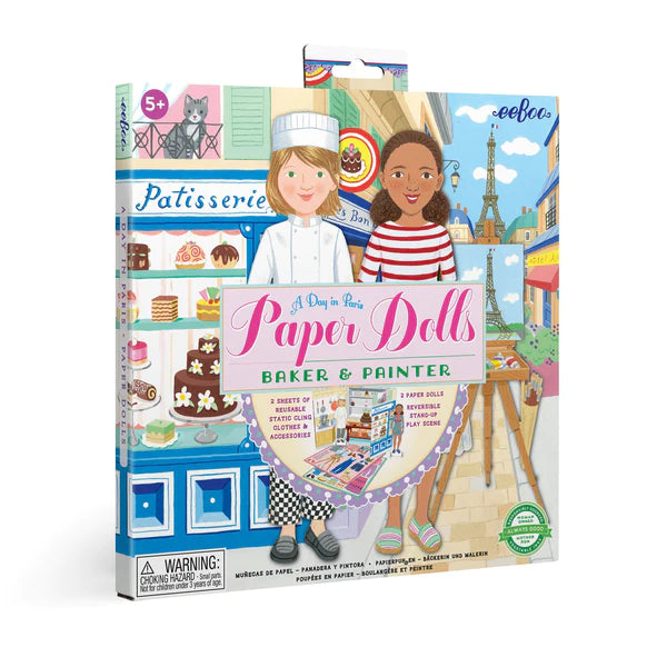 eeBoo Baker & Painter Paper Dolls - A Day In Paris