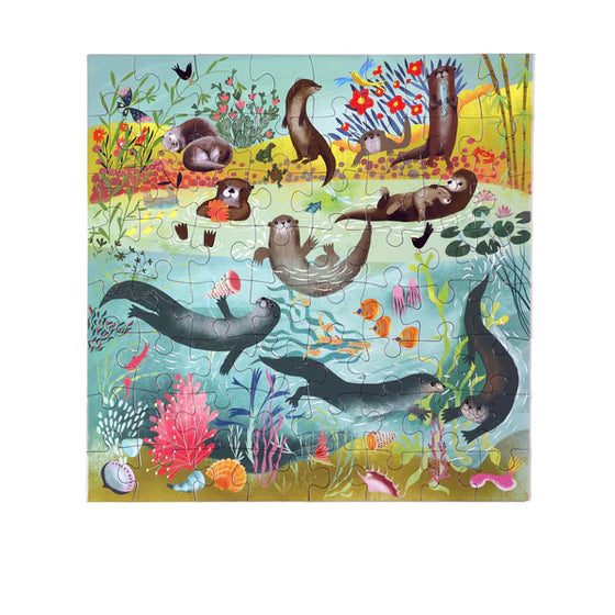 eeBoo Otters at Play 64 Piece Puzzle