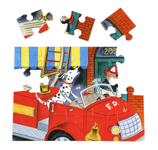 eeBoo Red Fire Truck 20 Piece Big Puzzle