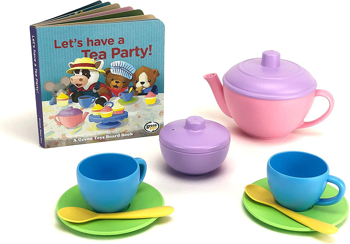 Green Toys Tea For Two Tea Set with Board Book