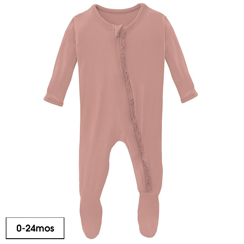 Kickee Pants Ruffle Footie with Zipper