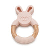 LouLou Lollipop Silicone and Wood Bunny Teething Ring