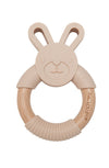 LouLou Lollipop Silicone and Wood Bunny Teething Ring